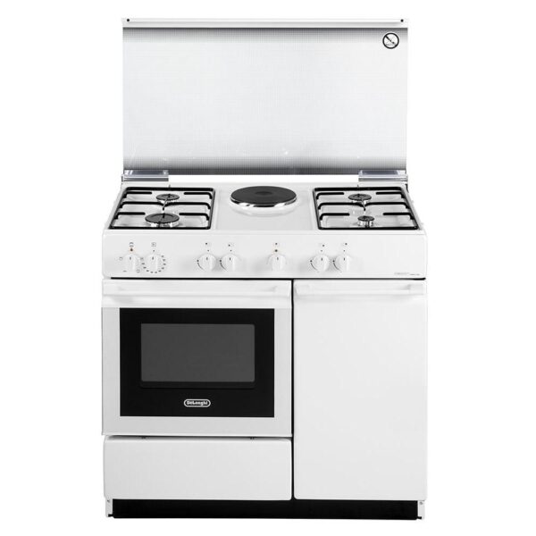 De Longhi SEW8541NEDM Cucina 86x50Cm 4 Fuochi Gas 1 Piasta elettrica Bianco
