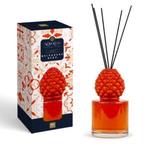 Diffusore di Essenza Pigna 500 ML Melograno Nero con Bacchette in Cotone Mercury