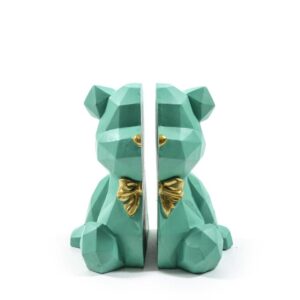 Fermalibri Orso Verde in Resina 18 x 14 x h.20 Cm Mercury