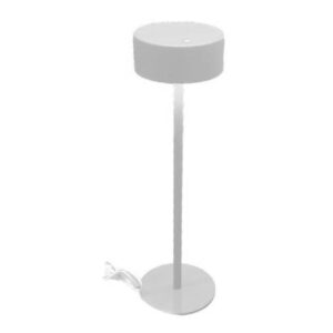 Lampada Bianca in Metallo Ricaricabile Dimerabile da Tavolo con Luce Led a 3 Colori 2W 3.7V 11 x 11 x h.36 Cm Mercury