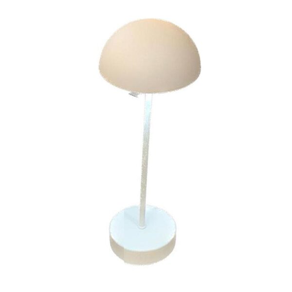 Lampada Bianca in Metallo Ricaricabile Dimerabile da Tavolo con Luce Led a 3 Colori 2W 3.7V 12 x 12 x h.36 Cm Mercury 20713