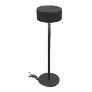 Lampada Nera in Metallo Ricaricabile Dimerabile da Tavolo con Luce Led a 3 Colori 2W 3.7V 11 x 11 x h.36 Cm Mercury