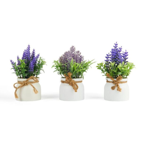Lavanda in Vasetto in Plastica e Metallo 7.6 x h.17 Cm Design CASUALE Mercury 22854