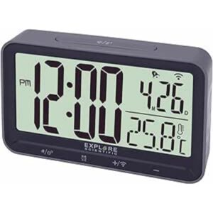 Orologio Radiocontrollato Doppio Allarme Nero Explore Scientific