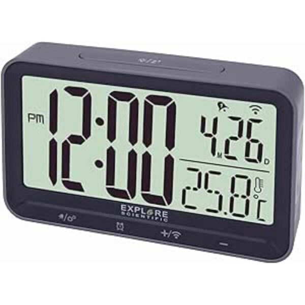 Orologio Radiocontrollato Doppio Allarme Nero Explore Scientific