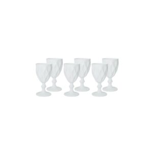 Set 6 Calici Diamante Brandani Vetro Bianco 51759