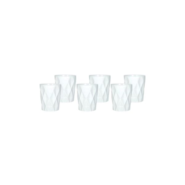 Set 6 Bicchieri Diamante Brandani Vetro Bianco 51758