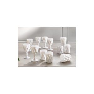Set 6 Calici Diamante Brandani Vetro Bianco 517592
