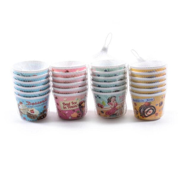 Set 6 Coppette per Gelato in Plastica 280ML 9 x h.7Cm Design CASUALE Mercury 37981