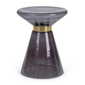 Tavolino Azmin Vetro Grigio Fumè 36 Cm Bizzotto