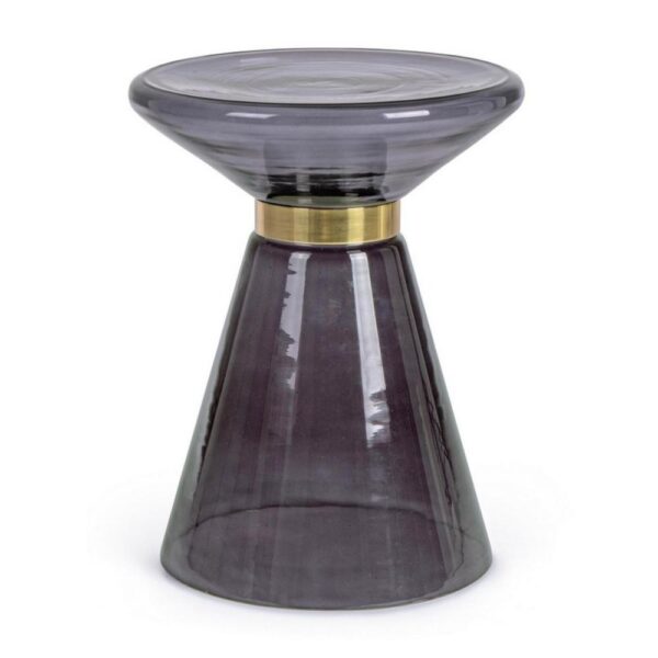 Tavolino Azmin Vetro Grigio Fume 36 Cm Bizzotto