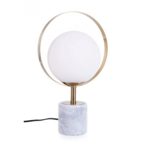 Bizzotto Lampada da Tavolo Sphere 43cm Acciaio Vetro Marmo E27 40W Design Elegante