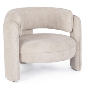 Bizzotto Poltrona Aisha Beige - Sedia Imbottita per Soggiorno - Comfort e Design