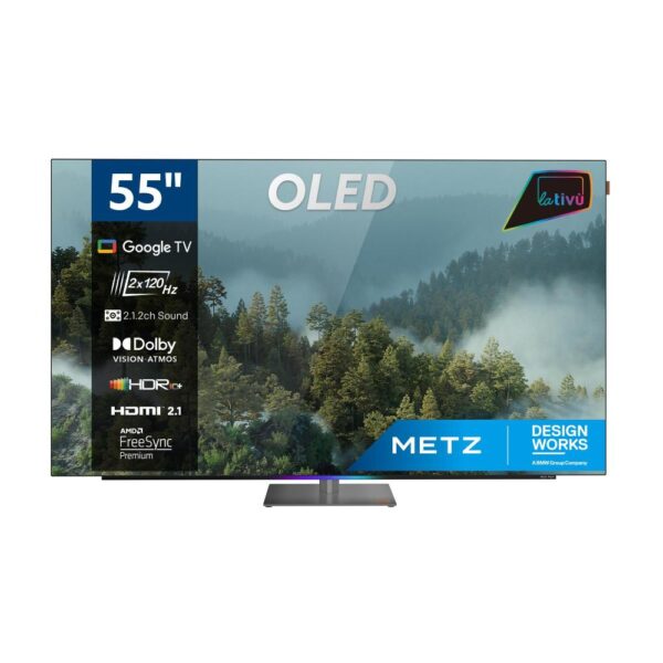 Metz Tv Oled 55 UHD 4K Google TV stand centrale 55MOD9500Z