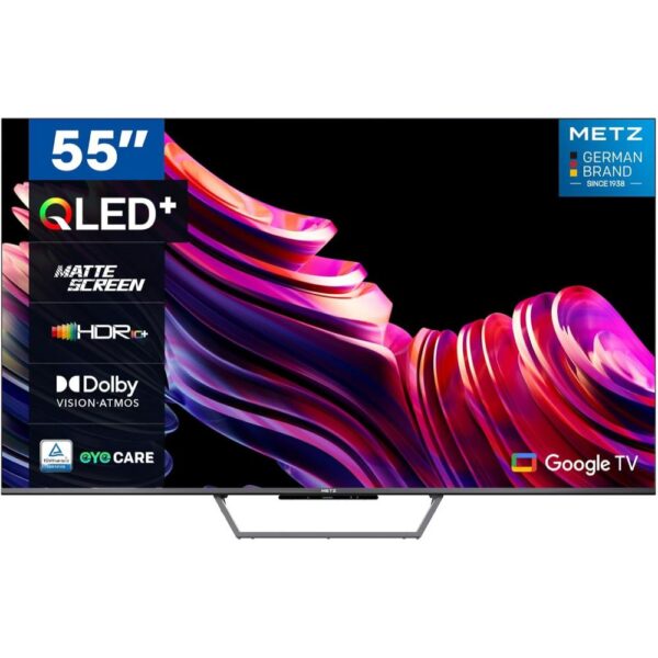 Metz Tv QLED 55 UHD 4K Google TV stand centrale 55MQE7600Y 1