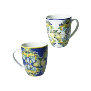 Set 2 Mug Citrus Blu Porcellana Brandani 52723