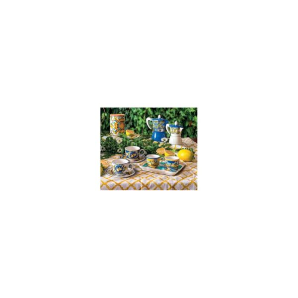 Set 2 Tazzine Caffe Citrus Blu New Bone China Brandani 527221