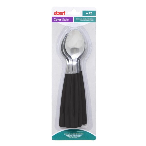 Set 6 cucchiai tavola neri Exagona Abert TE71520601