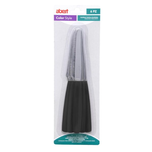 Set 6 coltelli tavola neri Exagona Abert TE71520605