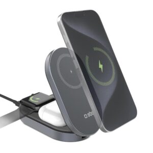 Base di ricarica wireless 3 in 1 pieghevole certificata QI2 MFI SBS TEWIRMAGFOLD31QI2MFI