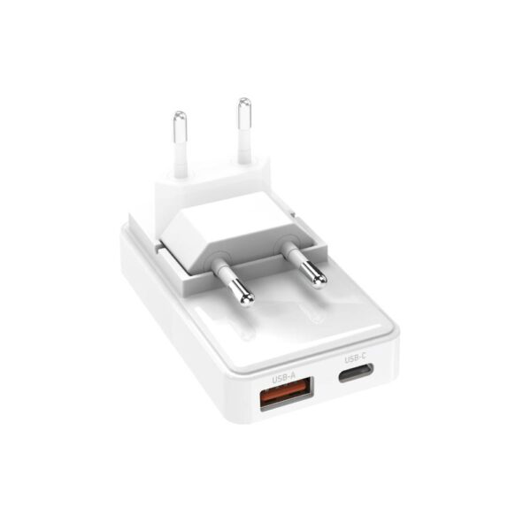 Caricabatterie da rete USB A e USB C 65W con presa pieghevole SBS TETRGANUSBTCFOLD65W