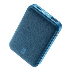 Power bank 10000mAh con 2 USB-C e 1 USB-A PD Glam colore blu CellularLine PBGLAM10000PDB