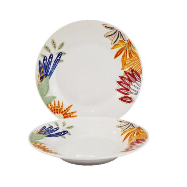 Servizio piatti 12 pezzi porcellana Tropical Casa Milano 152027CAM