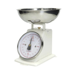 Bilancia da Cucina Brandani Vintage 2kg Meccanica Acciaio Inox Avorio 30x22x18cm