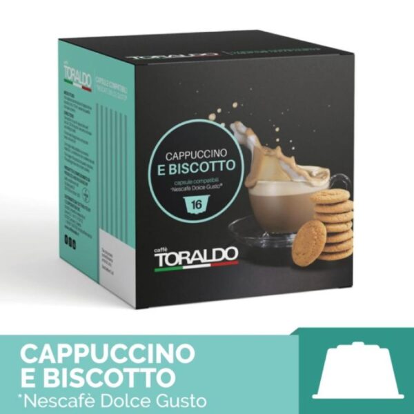 Capsule Caffe Compostabili Dolce Gusto Cappuccino e Biscotto 16Pz Toraldo 303081 1