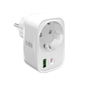 Caricabatterie Rete Multipresa Schuko 20W Usb-C/Usb-A SBS TETRPLUG1USB1CPD20