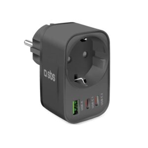 Caricabatterie Rete Multipresa Schuko 30W 2Usb-C/1Usba SBS TETRPLUG1USB2CPD30