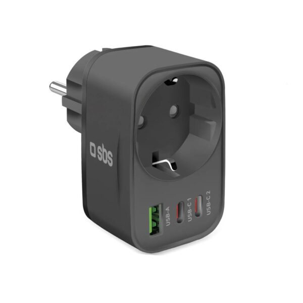 Caricabatterie Rete Multipresa Schuko 30W 2Usb C 1Usba SBS TETRPLUG1USB2CPD30