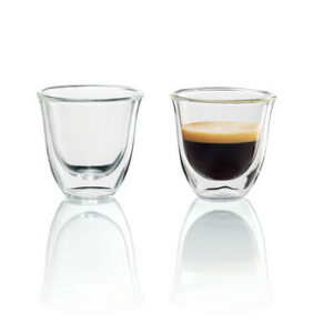 Bicchieri Espresso De'longhi DLSC310 Set 2 Vetro Borosilicato Doppia Parete 90ml