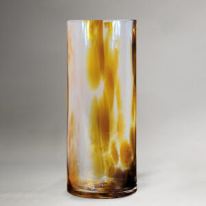 Vaso Brandani Dorico Vetro Soffiato Trasparente Ambra 12x30 cm Cilindrico