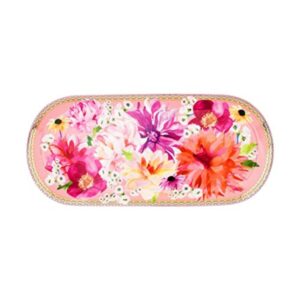 Piatto da Portata Maxwell & Williams Dahlia Daze Rosa 33x15cm Porcellana Decorazioni Oro