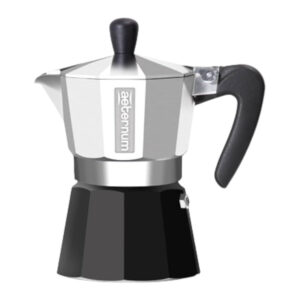 Caffettiera Bialetti Aeternum Black Pearl 1 Tazza Alluminio Nero Manico Antiscottatura