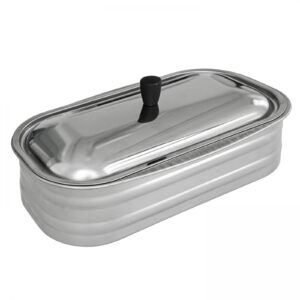 Vasca inox con mestolo cucina 4,5L acciaio 20x34x12 cm set utensili accessori