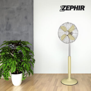 Ventilatore a pavimento Zephir 40 cm metallo crema 3 velocità oscillante regolabile 7 5 169