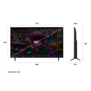 LG 50UA75006LA Smart TV 50" 4K Ultra HD HDR10 WebOS Serie UA75 Processore α7 Gen8 8 6