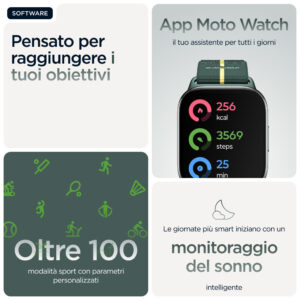 Motorola Moto Watch Fit Smartwatch Verde 1.9 Pollici OLED 11 9 117