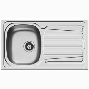 Lavello Pyramis Inox 86x50 cm 1 Vasca a Sinistra con Gocciolatoio Destra