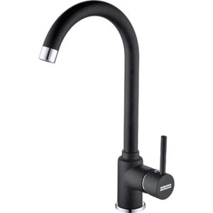 Miscelatore Cucina Franke Pola Monocomando Nero con Leva Sanitaria Girevole
