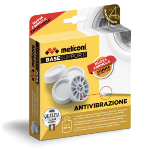 Piedini Antivibrazione Meliconi 656102 per Lavatrice e Asciugatrice Gomma 4 Pezzi