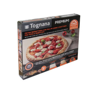 Set Pizza Tognana Pietra Refrattaria con Pala in Legno e Ricettario