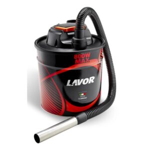 Lavor Ashley 112 Aspiracenere 18L 800W Fusto Acciaio Nero/Rosso