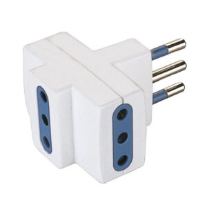 Poly Pool Adattatore Triplo Presa Tipo L Blu Bianco