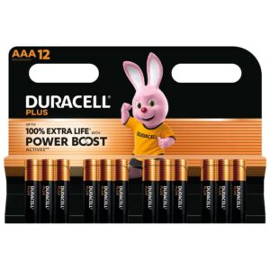 Duracell Plus Batteria Mini Stilo AAA Alcalina 12 Pezzi