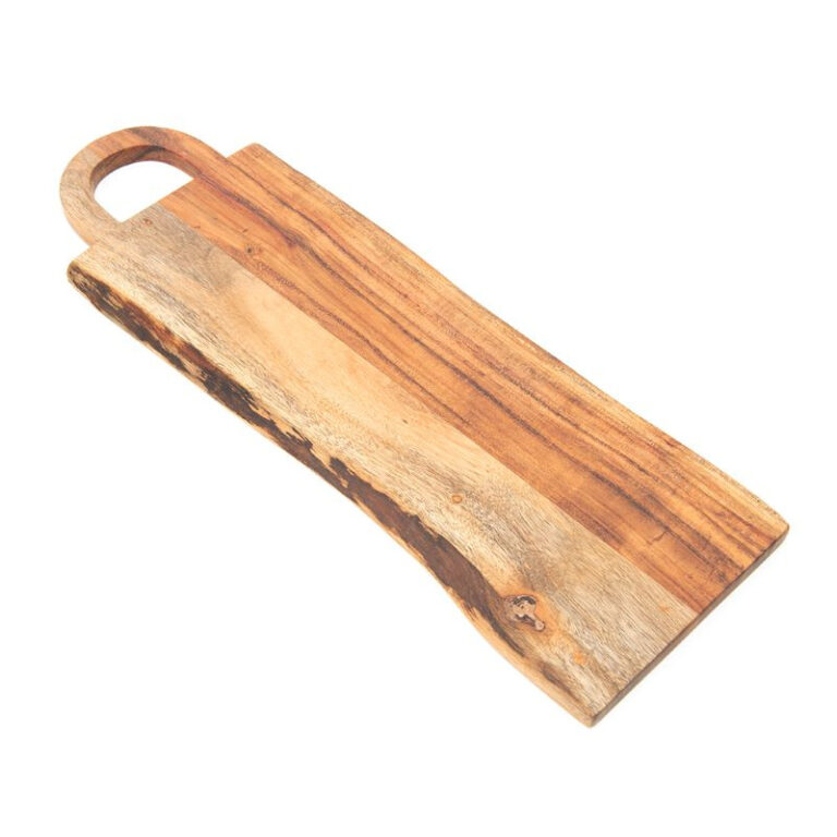 SNW Piatto Da Portata In Legno Rustico 42,9 Cm Con Manico Metallico – Tagliere O Centrotavola Per Nozze - 5