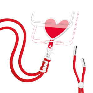Case & Me Laccio Universale da Collo per Smartphone con Cuore Rosso