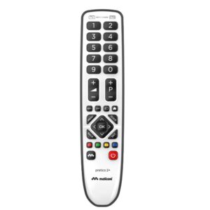 Meliconi Gumbody Pratico 2+ Telecomando Universale IR Nero/Bianco per TV Decoder